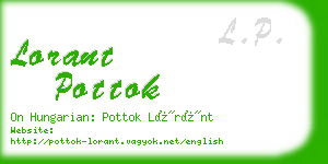 lorant pottok business card